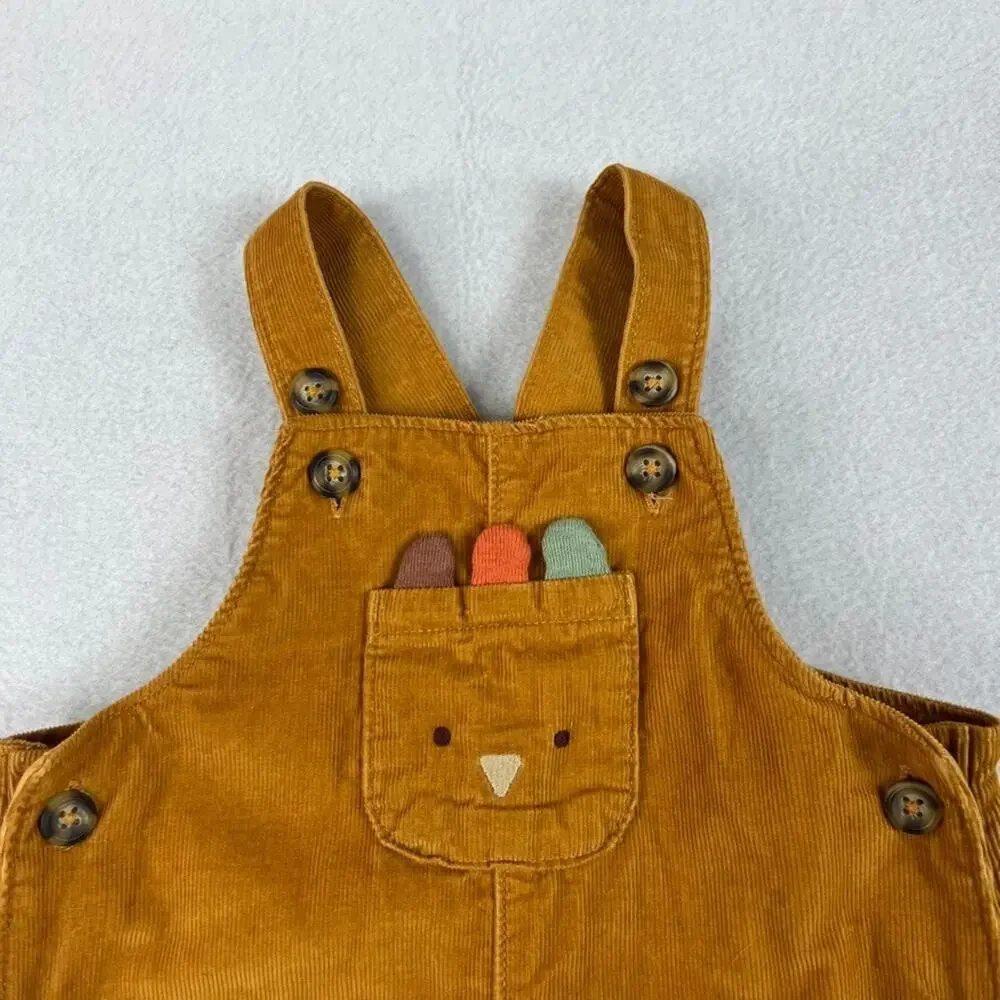CARTER'S Overalls Baby Size 12 months Yellow Corduroy 100% Cotton Breathable